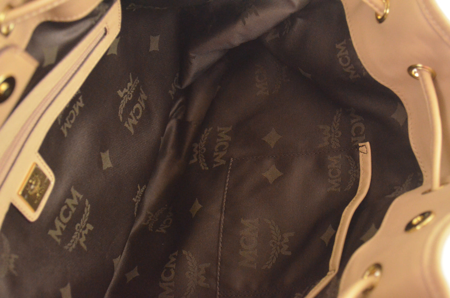 MCM Visetos Drawstring Shopper