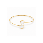 14 Karat vergoldeter Druzy Armreif mit Perlmutt