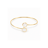14 Karat vergoldeter Druzy Armreif mit Perlmutt