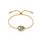 Labradorit Armband aus vergoldetem Messing mit Schiebeverschluss