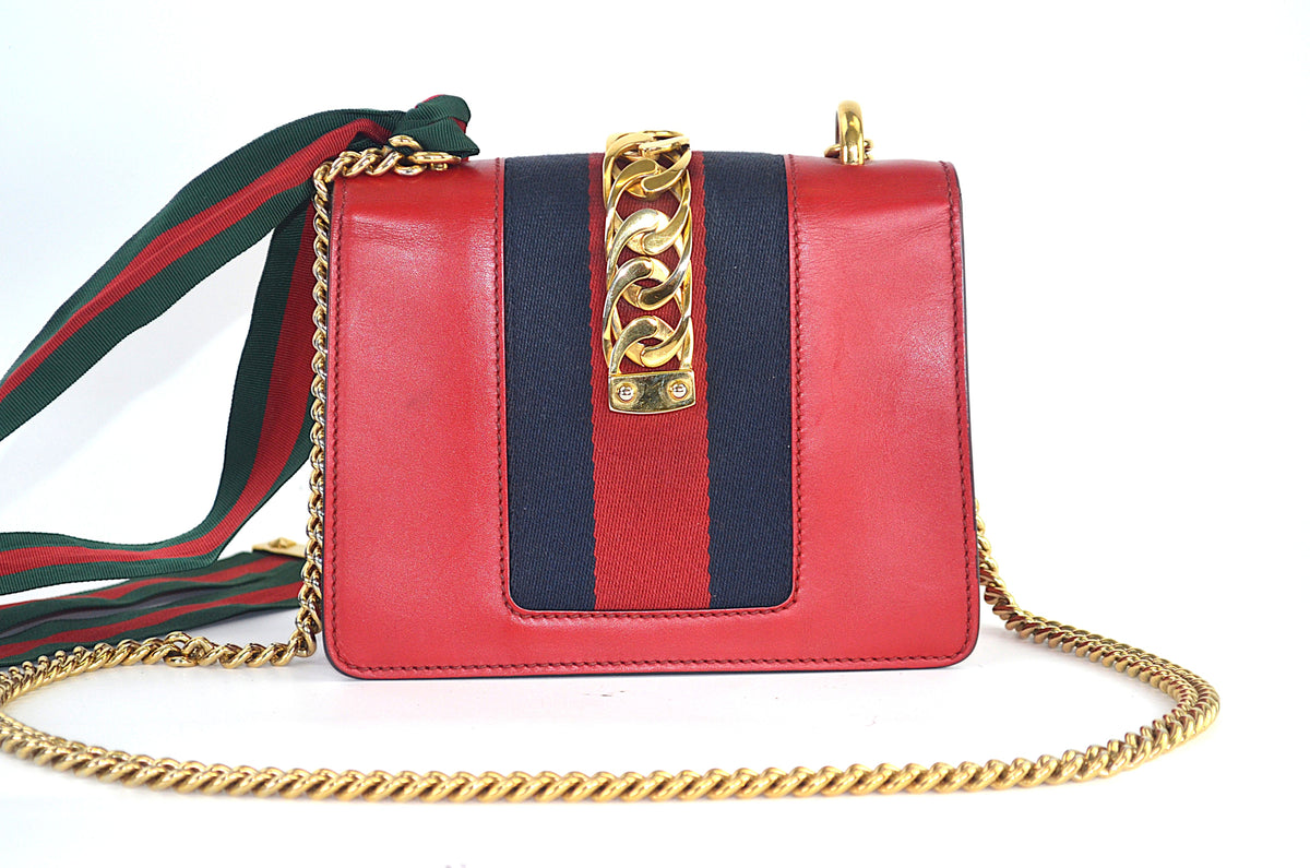 Gucci Mini Sylvie Chain Shoulder Bag Rot