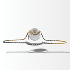 Chanel 19 Round Clutch with Chain Metallic Silber