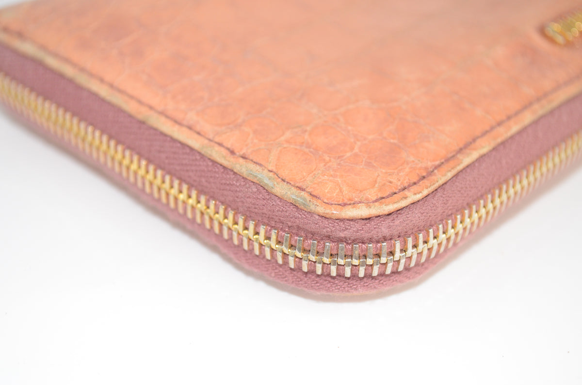 Miu Miu St. Cocco Lux Zip Around Wallet Lack-Kalbsleder in Antico