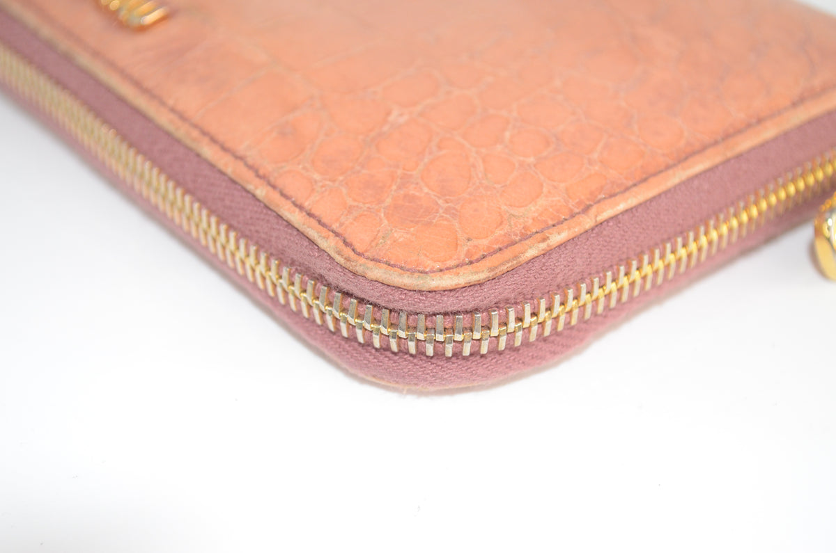 Miu Miu St. Cocco Lux Zip Around Wallet Lack-Kalbsleder in Antico