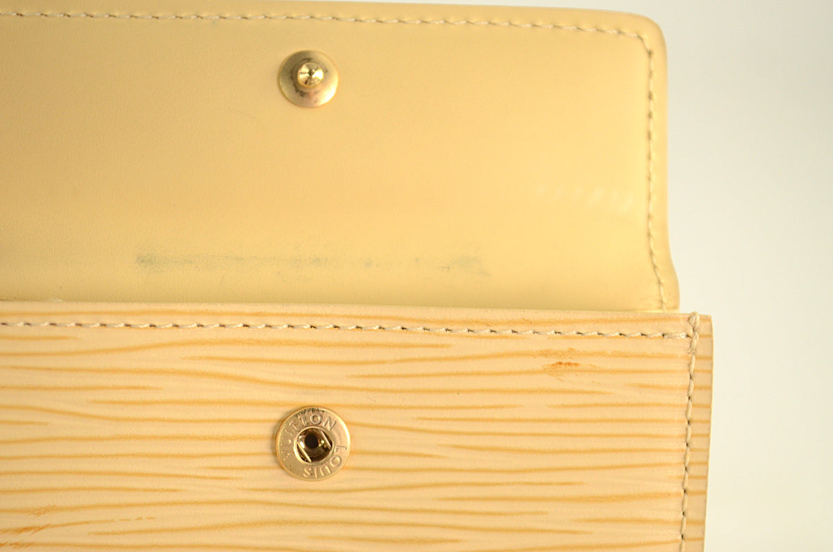 Louis Vuitton Porte-Monnaie Elastique Epi Leder Vanilla
