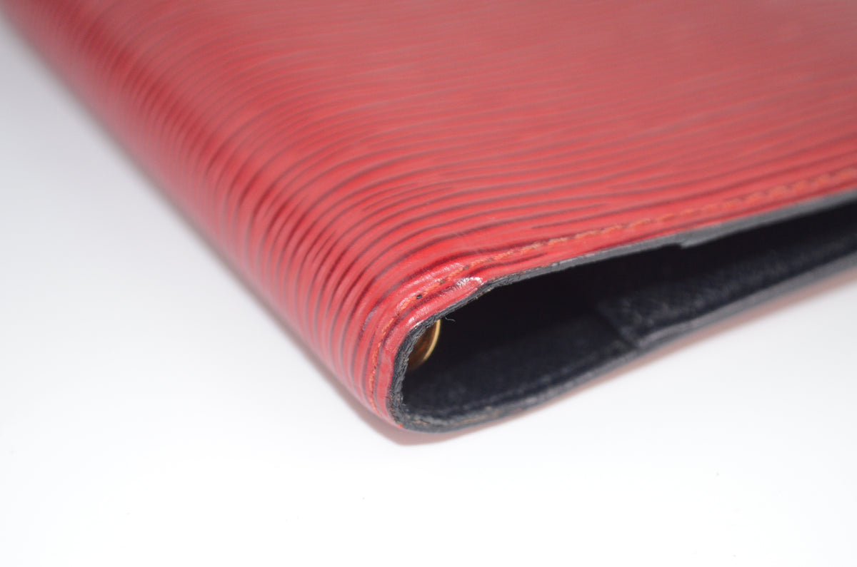Louis Vuitton Agenda Fonctionnel Epi Leder Rot