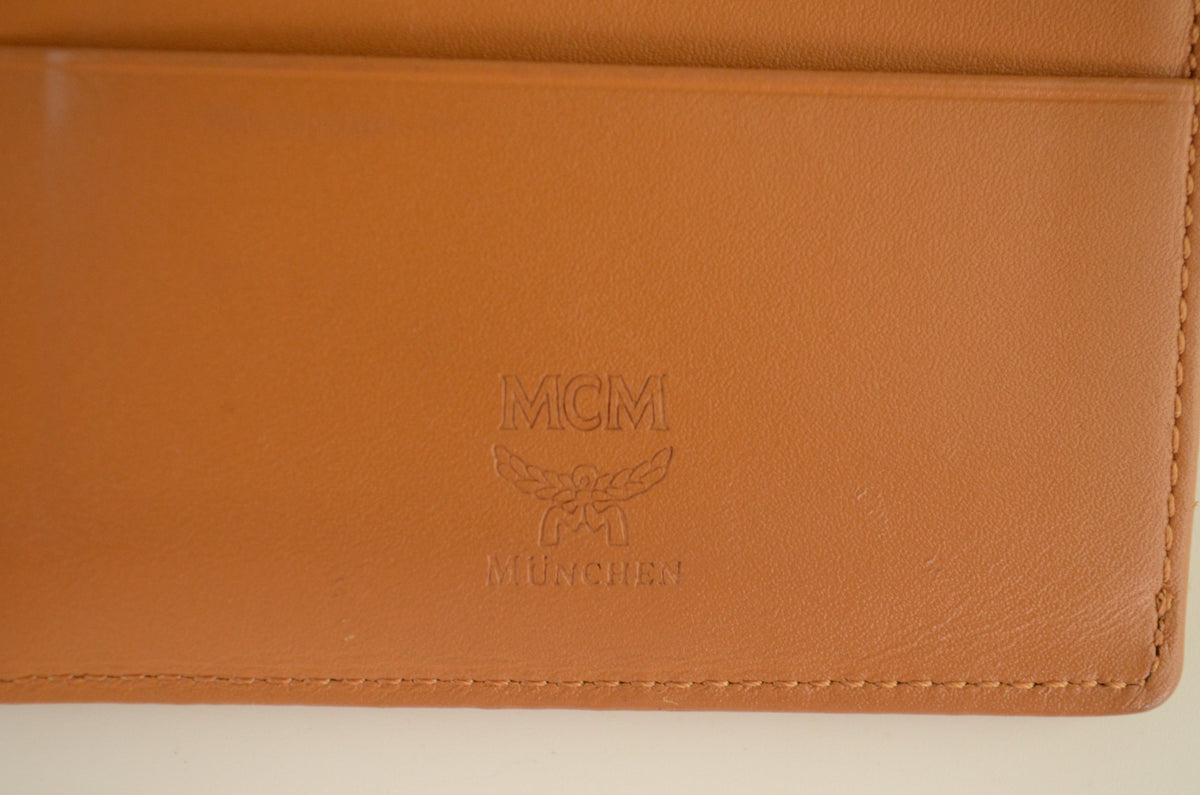 MCM Visetos Continental Wallet Cognac