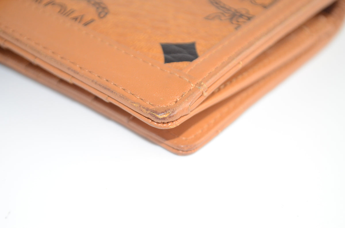 MCM Visetos Continental Wallet Cognac