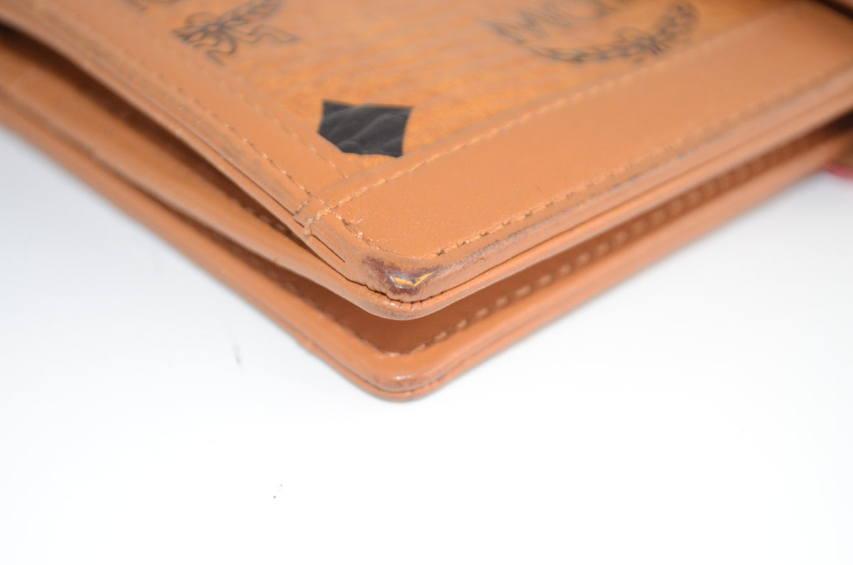 MCM Visetos Continental Wallet Cognac