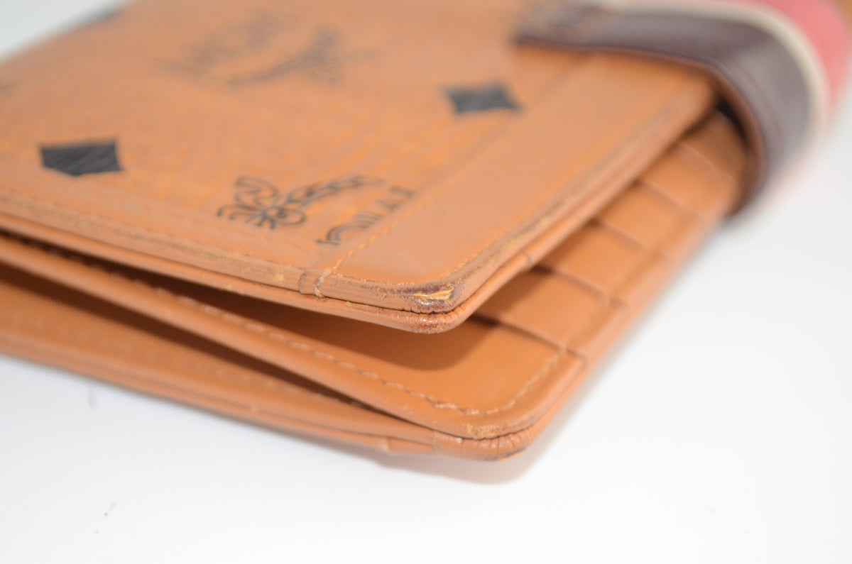 MCM Visetos Continental Wallet Cognac