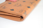 MCM Visetos Continental Wallet Cognac