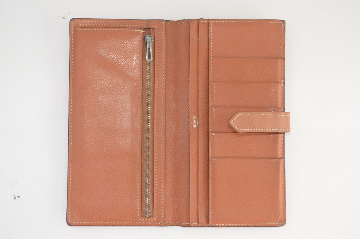 Hermès Béarn Soufflet Portemonnaie Braun