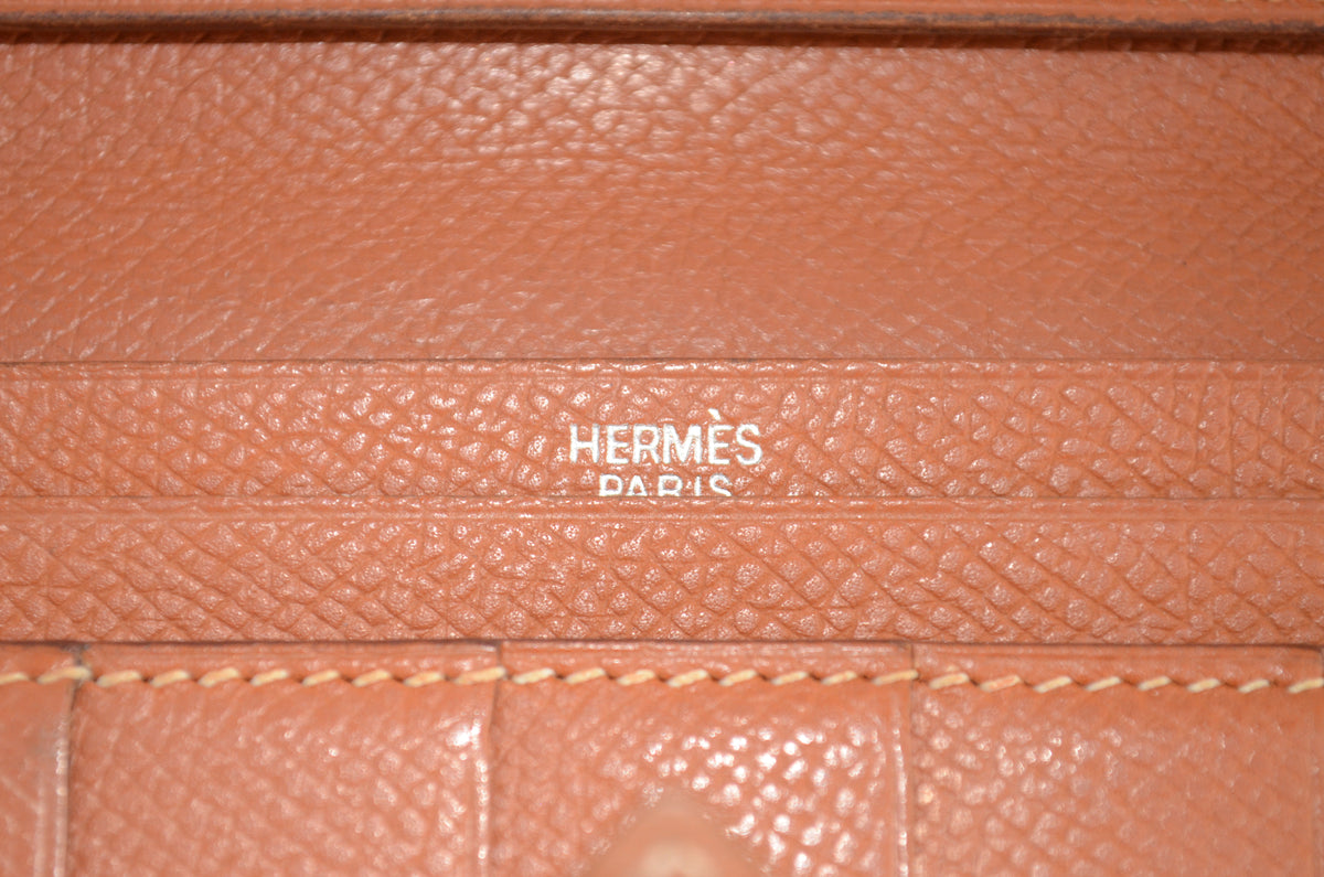 Hermès Béarn Soufflet Portemonnaie Braun