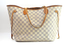 Louis Vuitton Neverfull MM Shopper Damier Azur Canvas Beige