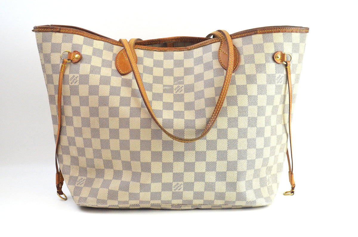 Louis Vuitton Neverfull MM Shopper Damier Azur Canvas Beige