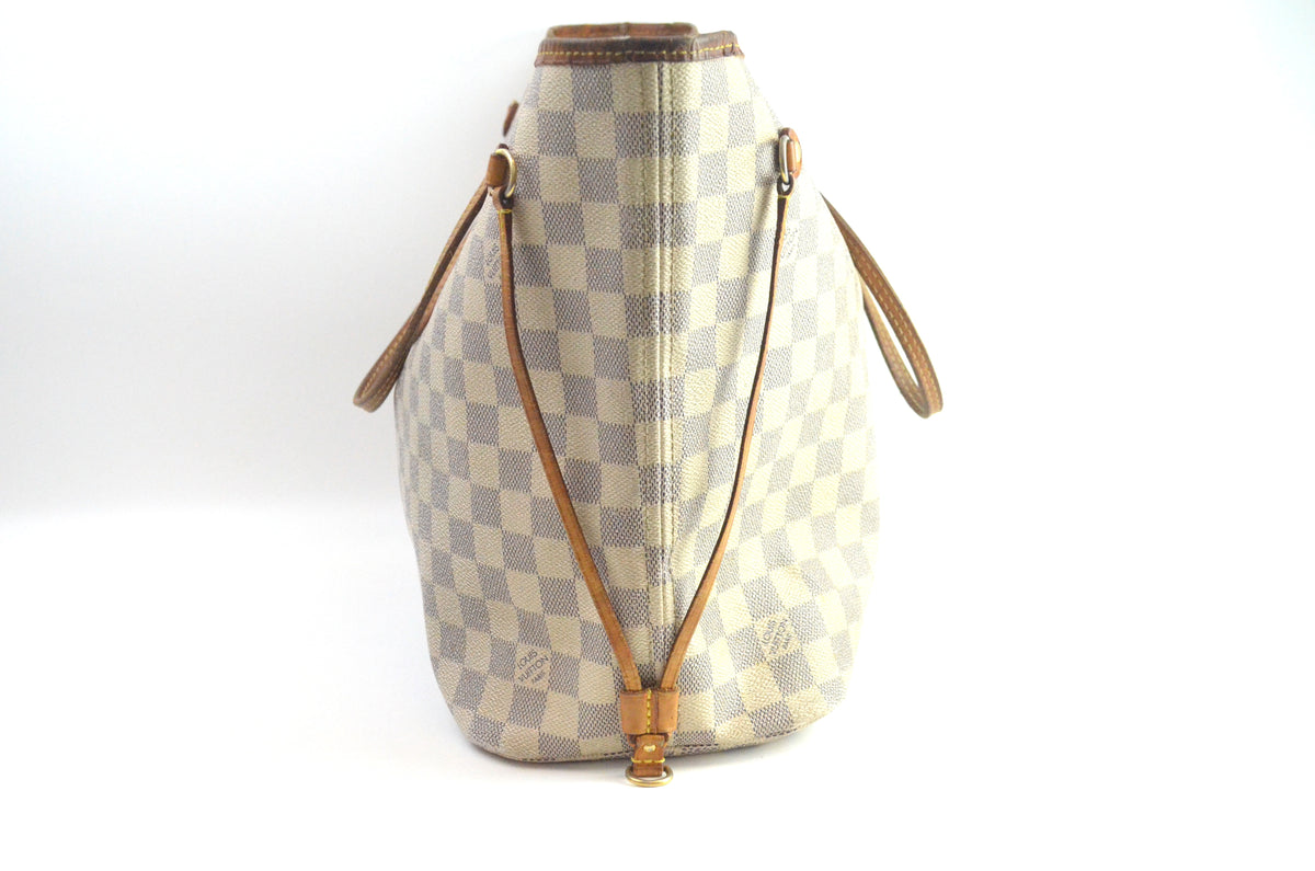 Louis Vuitton Neverfull MM Shopper Damier Azur Canvas Beige