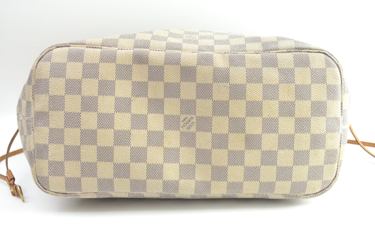 Louis Vuitton Neverfull MM Shopper Damier Azur Canvas Beige