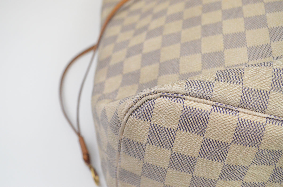 Louis Vuitton Neverfull MM Shopper Damier Azur Canvas Beige