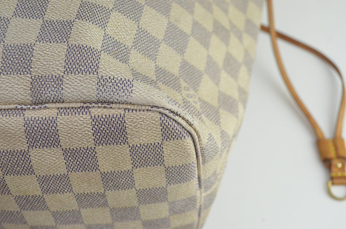Louis Vuitton Neverfull MM Shopper Damier Azur Canvas Beige