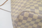 Louis Vuitton Neverfull MM Shopper Damier Azur Canvas Beige