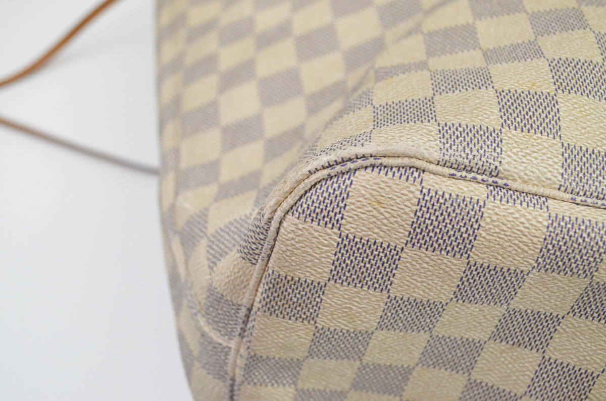 Louis Vuitton Neverfull MM Shopper Damier Azur Canvas Beige