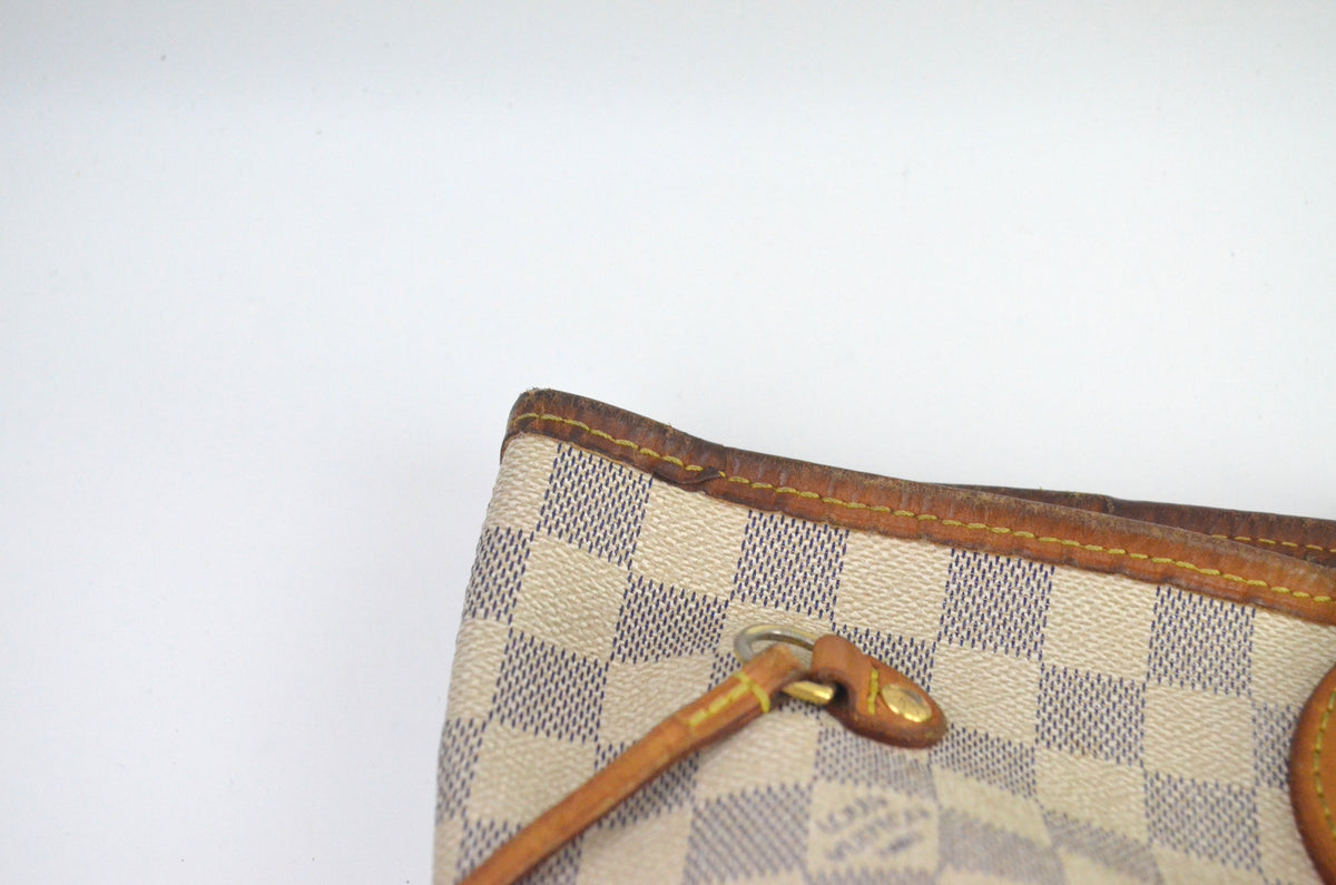 Louis Vuitton Neverfull MM Shopper Damier Azur Canvas Beige