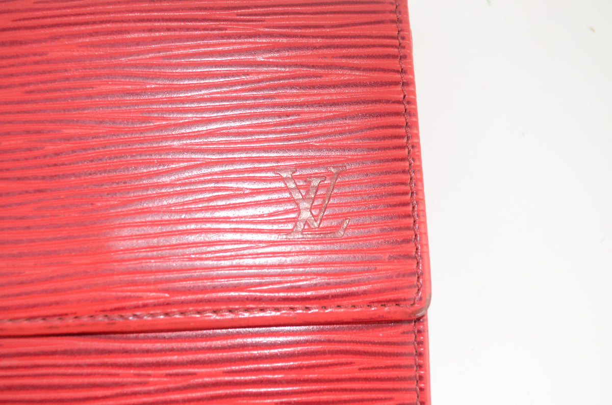 Louis Vuitton Elise Geldbörse Epi Leder Castillan Rot
