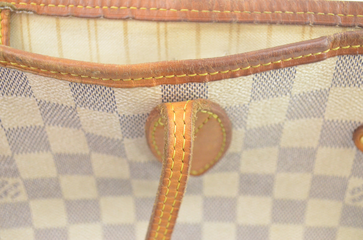 Louis Vuitton Neverfull MM Shopper Damier Azur Canvas Beige