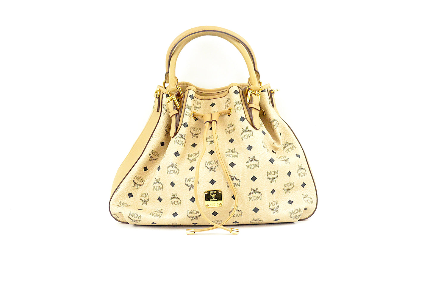 MCM Visetos Drawstring Shopper