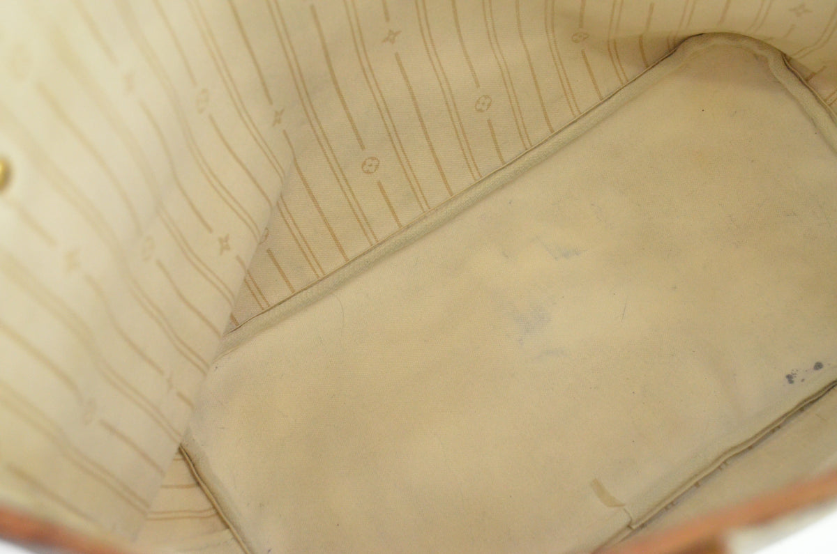 Louis Vuitton Neverfull MM Shopper Damier Azur Canvas Beige