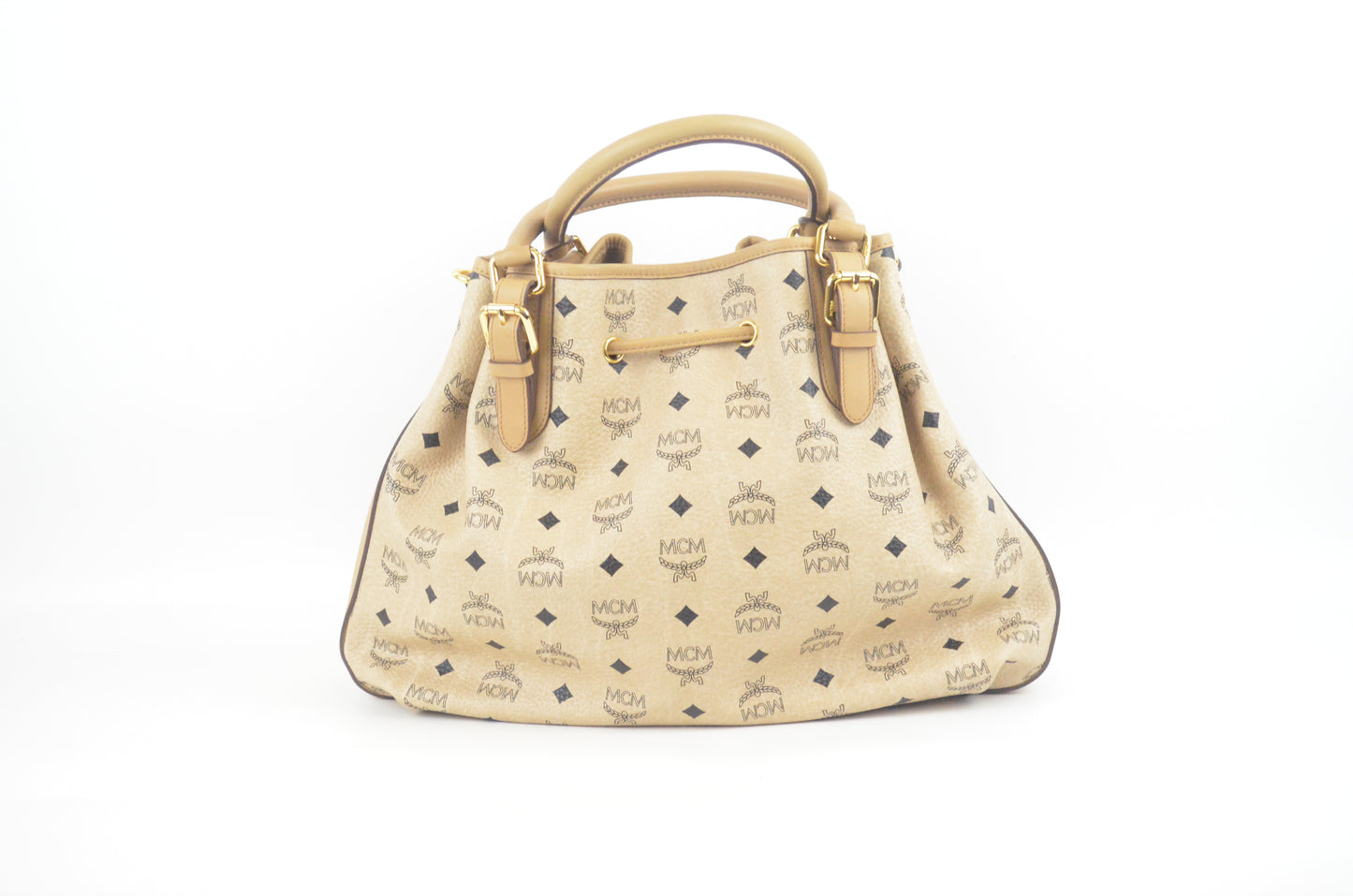 MCM Visetos Drawstring Shopper