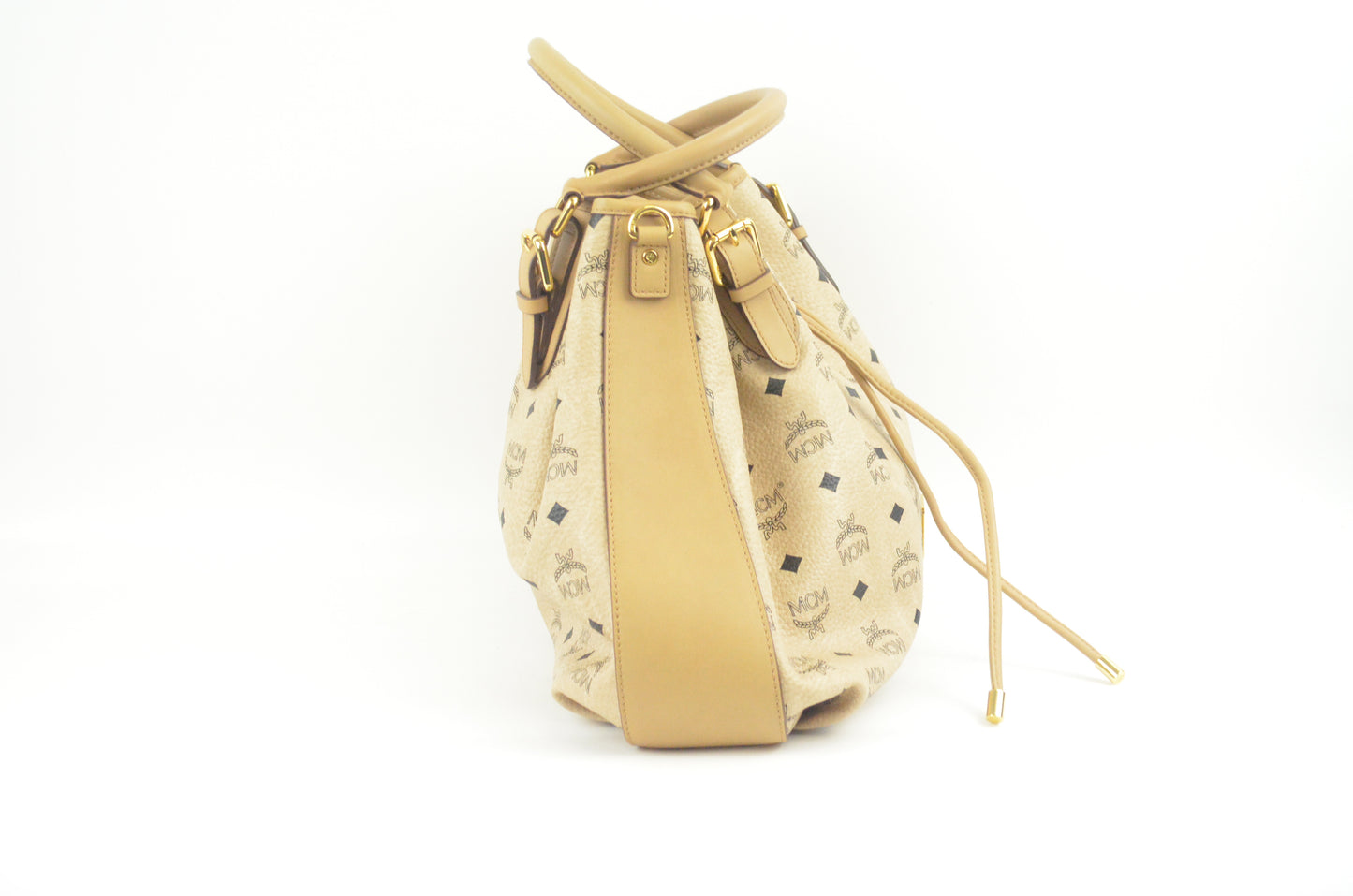 MCM Visetos Drawstring Shopper