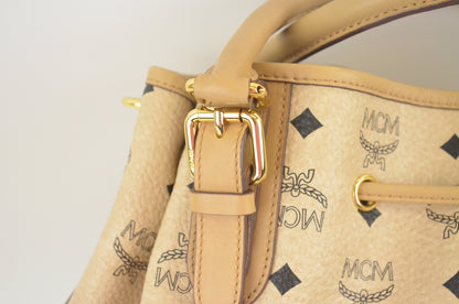 MCM Visetos Drawstring Shopper