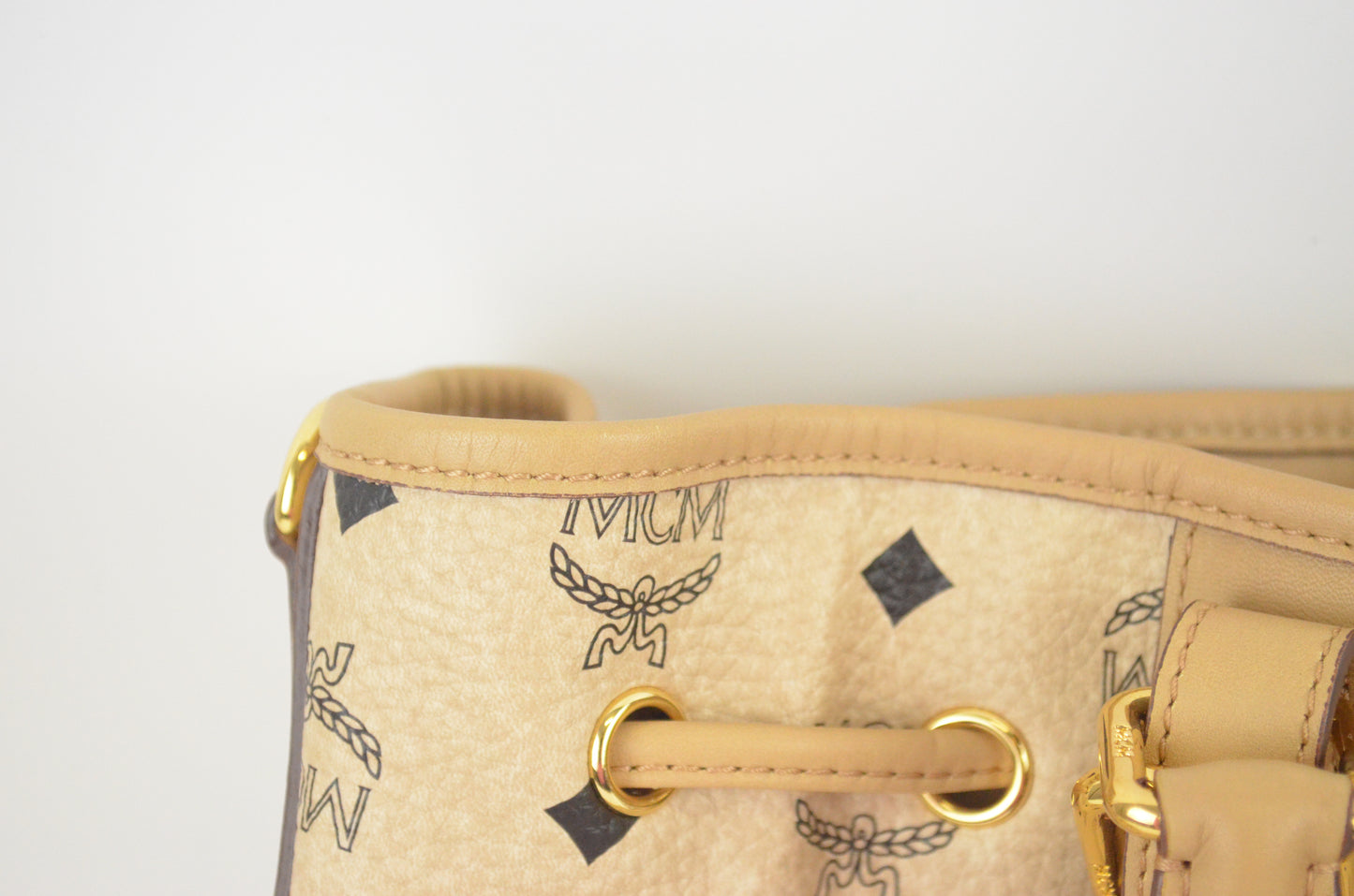 MCM Visetos Drawstring Shopper