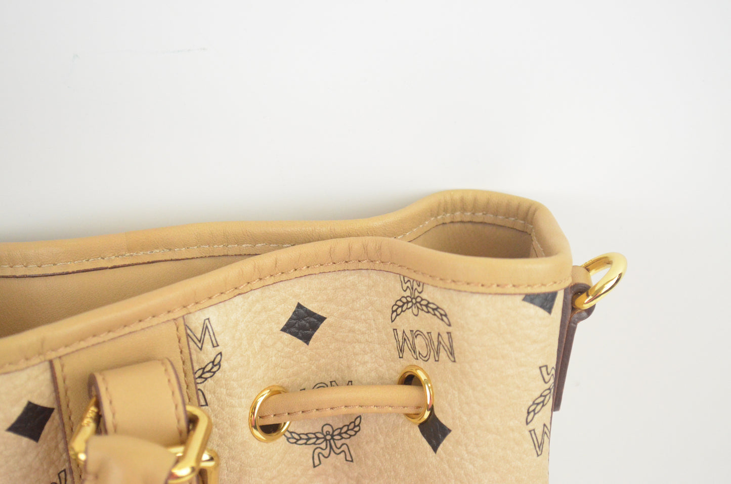 MCM Visetos Drawstring Shopper