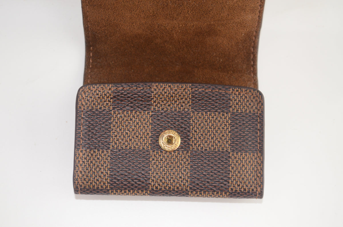 Louis Vuitton Manschettenknopf Halter Damier Ebene Canvas Braun