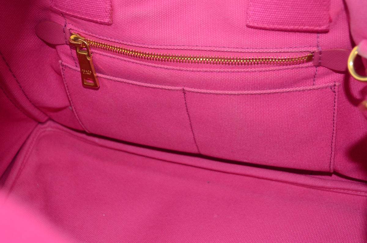 Prada Canapa Tote Pink Canvas