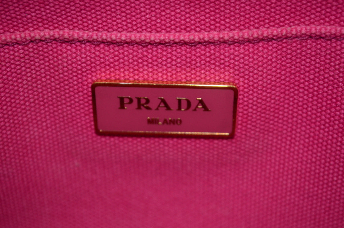 Prada Canapa Tote Pink Canvas