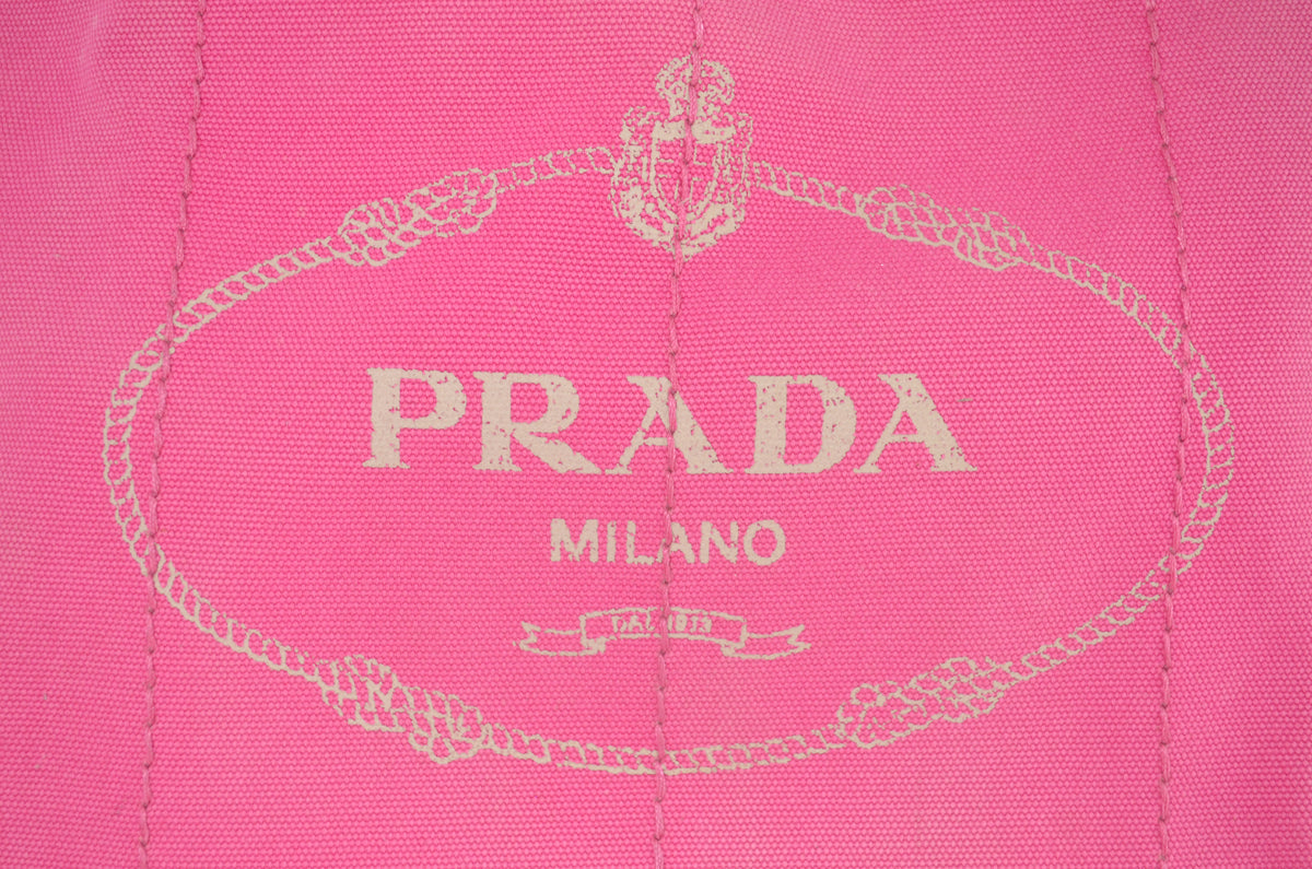 Prada Canapa Tote Pink Canvas