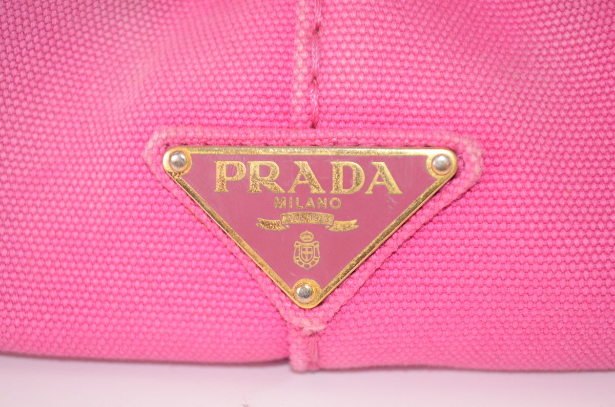 Prada Canapa Tote Pink Canvas