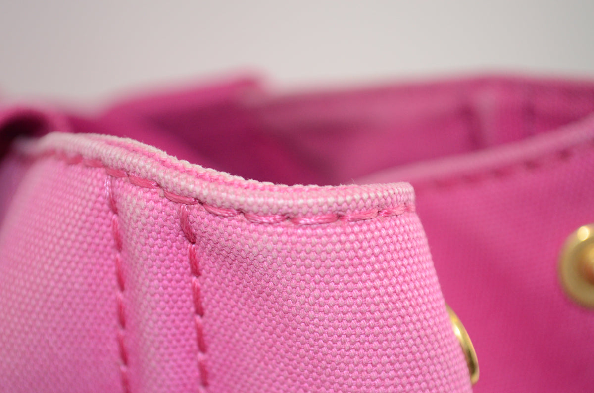 Prada Canapa Tote Pink Canvas