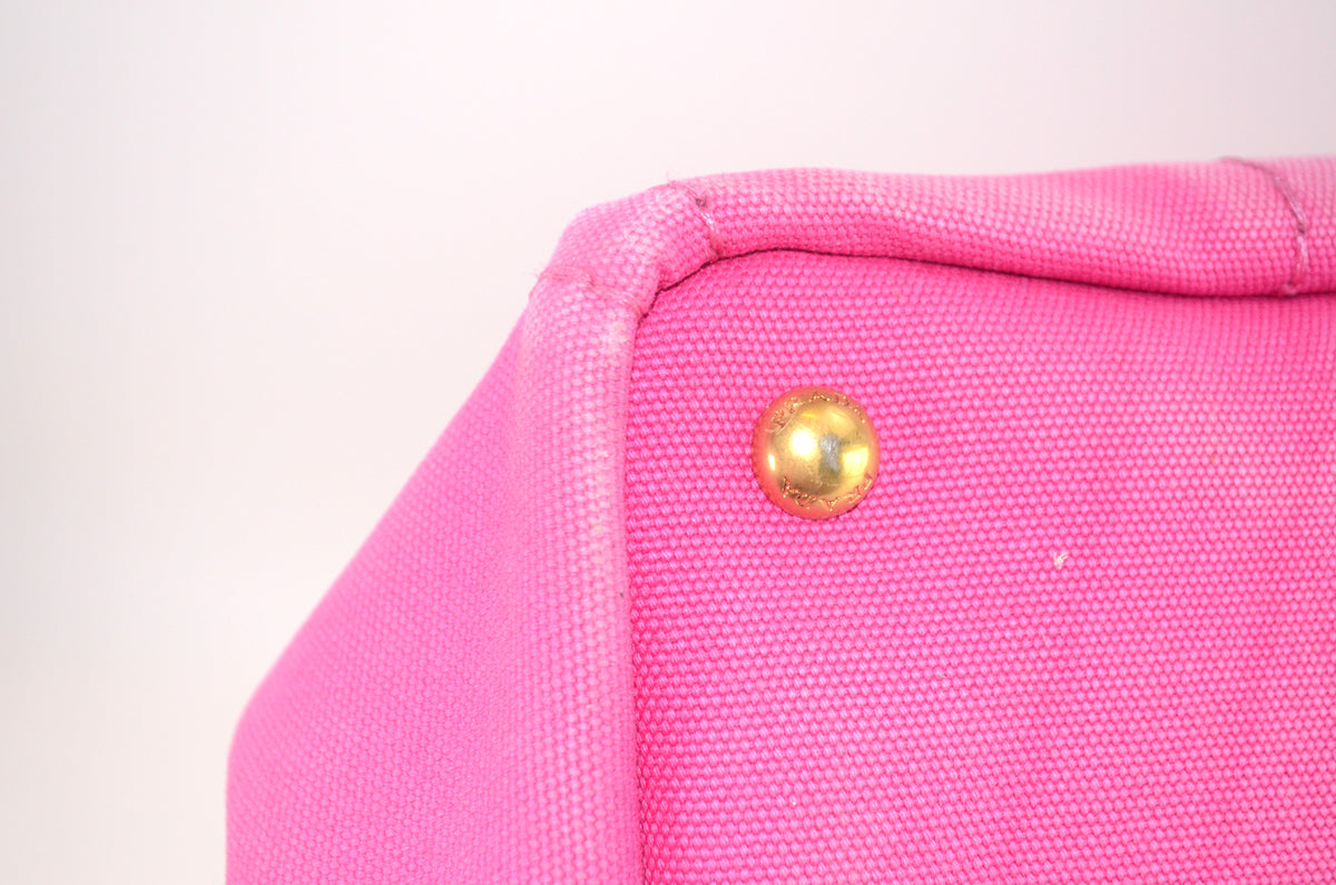 Prada Canapa Tote Pink Canvas