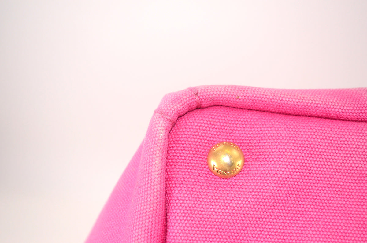 Prada Canapa Tote Pink Canvas