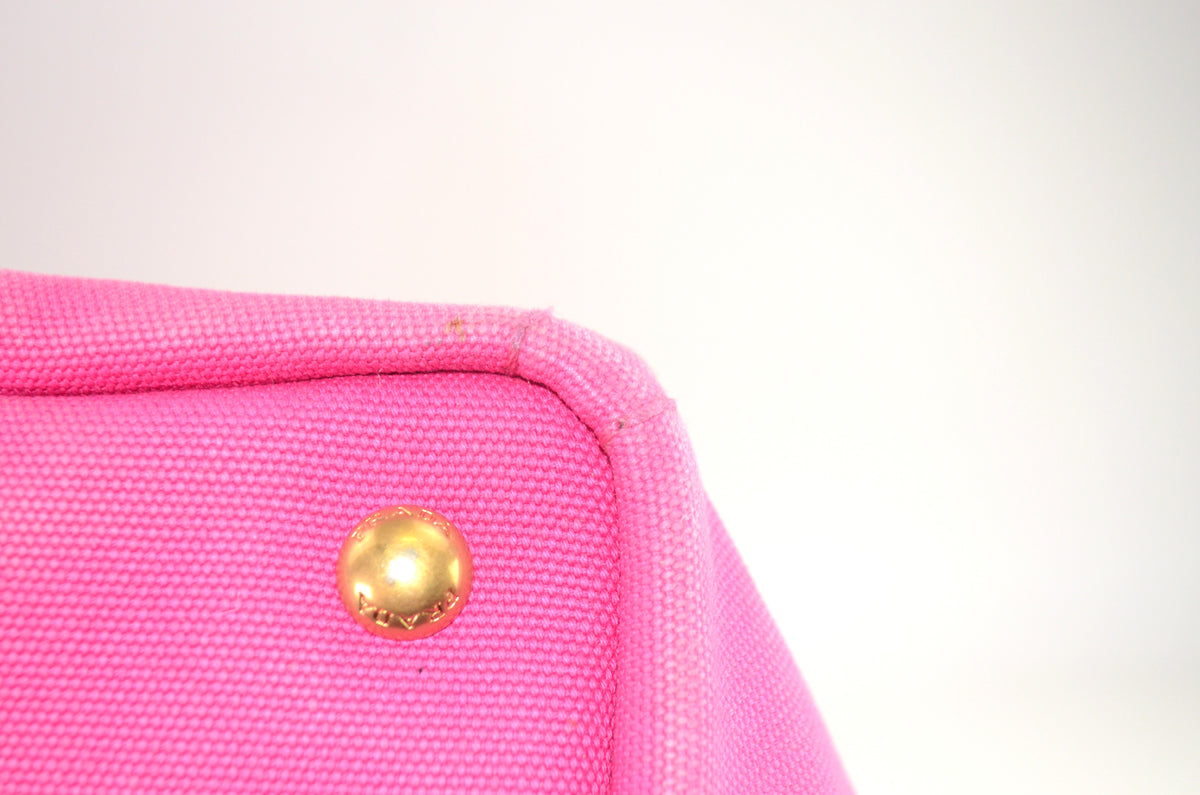 Prada Canapa Tote Pink Canvas