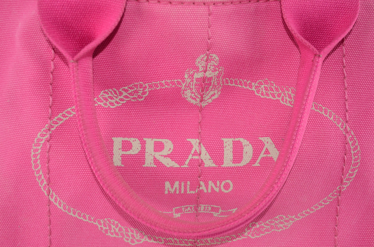 Prada Canapa Tote Pink Canvas