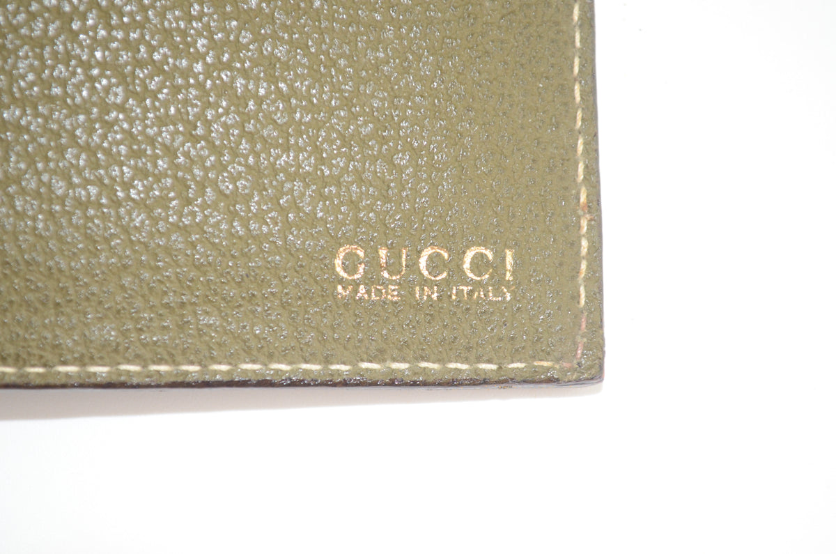 Gucci Agenda Organizer Leder Olivgrün