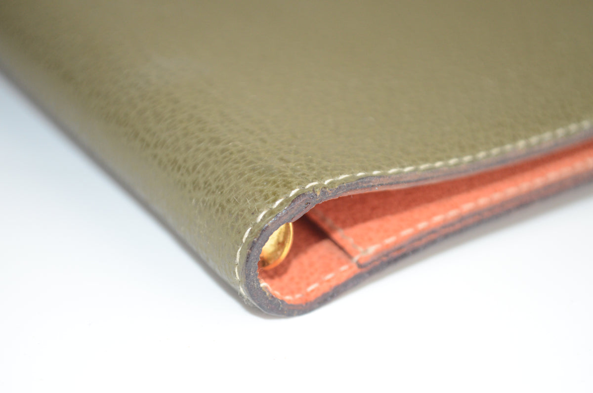 Gucci Agenda Organizer Leder Olivgrün