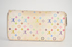 Louis Vuitton Zippy Wallet Monogram Multicolore Blanc Canvas