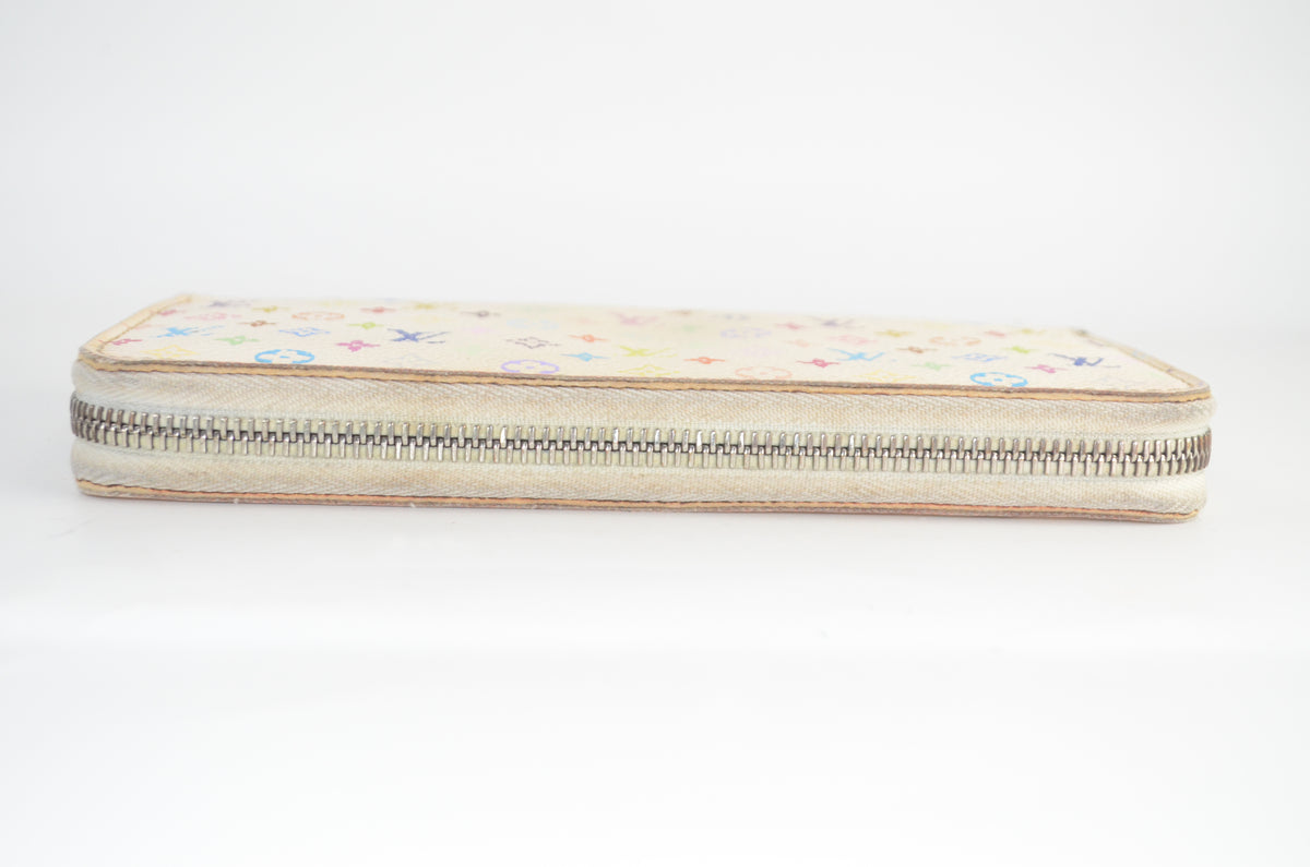 Louis Vuitton Zippy Wallet Monogram Multicolore Blanc Canvas