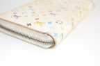 Louis Vuitton Zippy Wallet Monogram Multicolore Blanc Canvas
